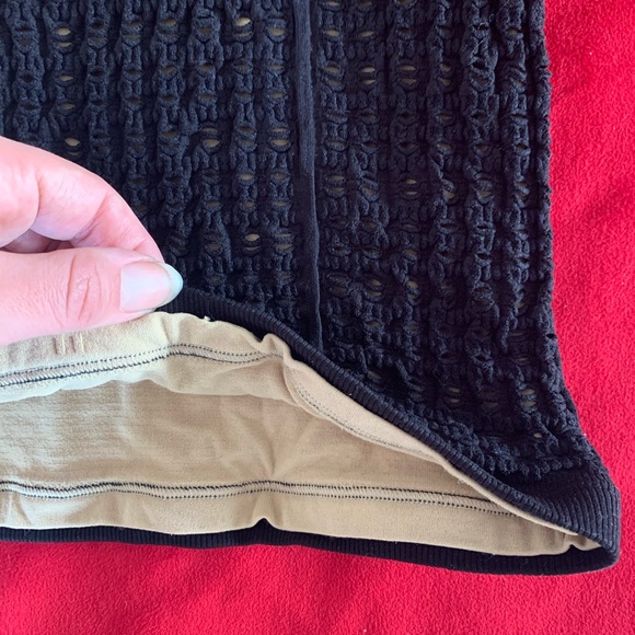 BEBE Bodycon Dress, Double Layered Black and Nude - Picture 3 of 5